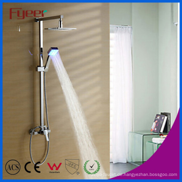 Fyeer Wall Mounted Badezimmer Messing LED Regen Dusche Set (QH336F)